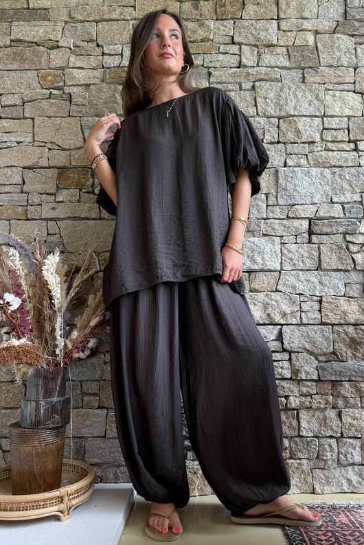 Randles Puff Sleeve Blouse Coffee Bean